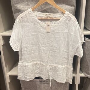 Cloth & Stone NEW WITH TAGS Short Sleeve White Top